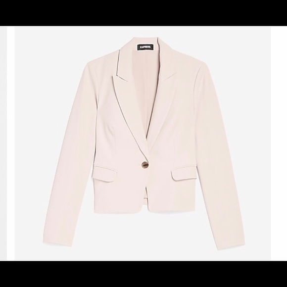 Express Super soft peak lapel pink blazer - Picture 3 of 4